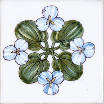 Mosaic House Moroccan tile Custom HPC Floral  solid hand painted 